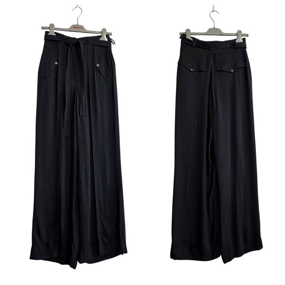 Ulla Johnson Alandra Wide Leg Pants Raven Black Size 4 NWT $425 - Picture 16 of 16